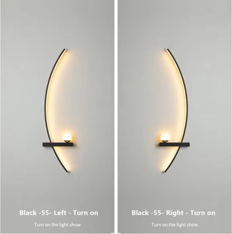 Modern LED Wall Lamp Minimalist Black Gold Decorative Wall Sconce for Bedroom Bedside Study Home Indoor Lighting Lusters Lights