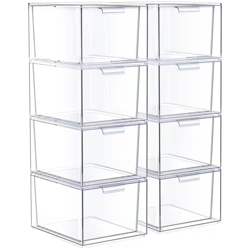 Stackable Acrylic Drawers - Clear Make up Organizers for Vanity