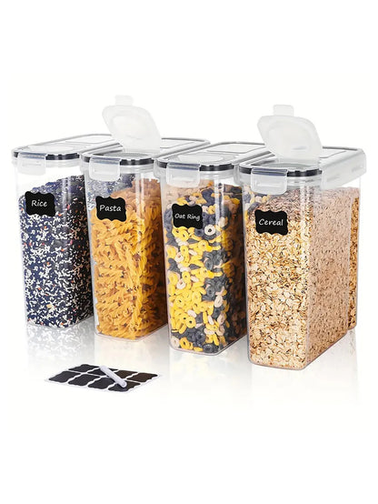 4Pcs4L Large Food Storage Containers with Lids, Airtight Food Storage Containers for Kitchen Pantry Organization and Storage